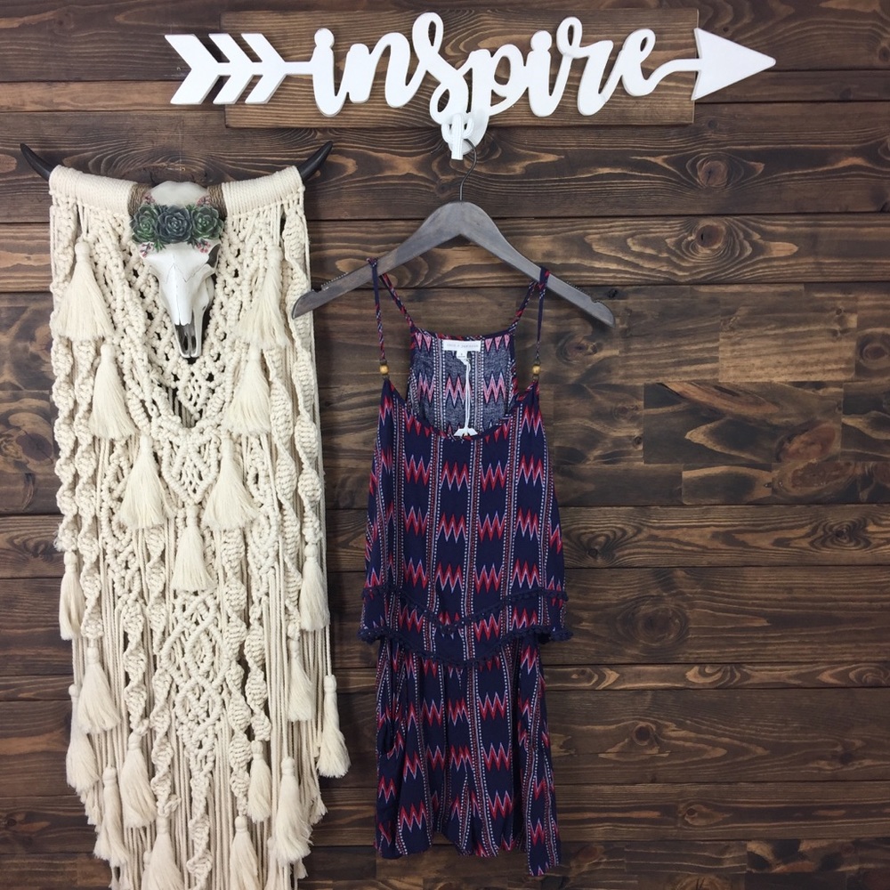Coco + Jameson | Chevron Tiered Pom Pom Romper